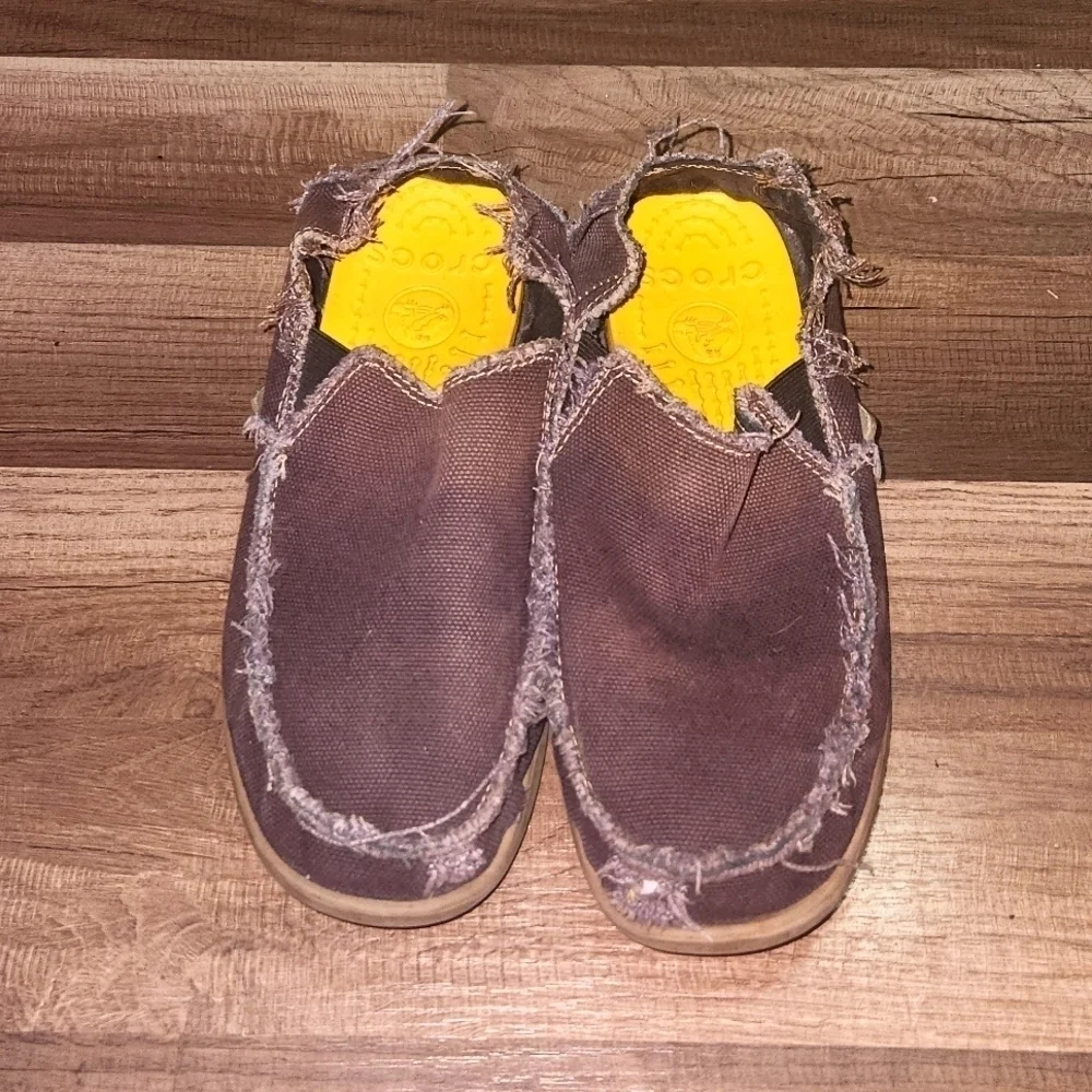 Crocs Santa Cruz Loafers Slip-On  Brown Comfort Mens Size 9  Croc Inserts
